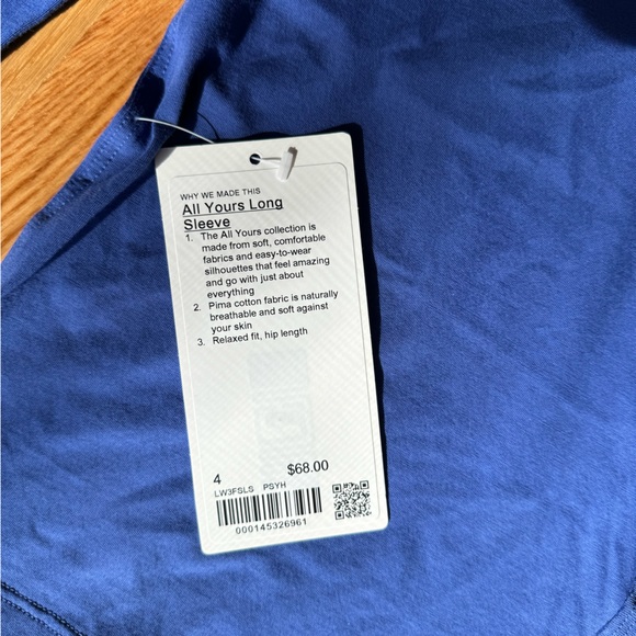 NWT lululemon all yours long sleeve tee psychic size 4 - Picture 5 of 5